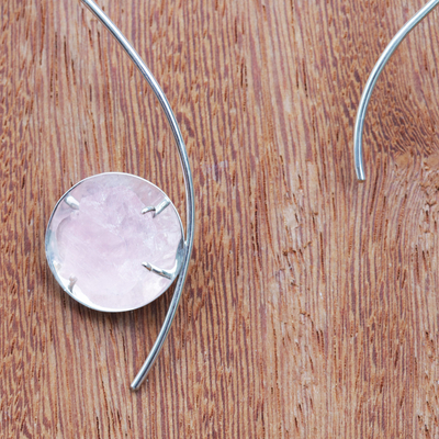 collar de cuarzo rosa collar - collar moderno de cuarzo rosa