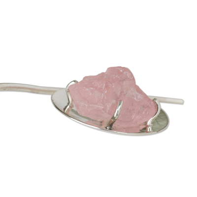 collar de cuarzo rosa collar - collar moderno de cuarzo rosa