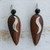 Onyx and wood drop earrings, 'Dreams of Rio' - Wood and Sterling Silver Earrings with Onyx