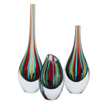 Handblown art glass vases, 'Circus' (set of 3) - 3 Murano Inspired Colorful Handblown Brazilian Glass Vases