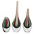 Handblown art glass vases, 'Circus' (set of 3) - 3 Murano Inspired Colorful Handblown Brazilian Glass Vases (image 2a) thumbail