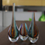Handblown art glass vases, 'Carnival Color Fantasy' (set of 3) - 3 Collectible Handblown Murano Inspired Art Glass Vases (image 2b) thumbail