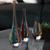 Handblown art glass vases, 'Carnival Color Fantasy' (set of 3) - 3 Collectible Handblown Murano Inspired Art Glass Vases (image 2f) thumbail
