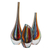 Handblown art glass vases, 'Carnival Color Fantasy' (set of 3) - 3 Collectible Handblown Murano Inspired Art Glass Vases (image 2g) thumbail