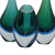 Handblown art glass vase, 'Wave's Tear' - Blue-Green Murano-Inspired Art Glass Decorative Vase