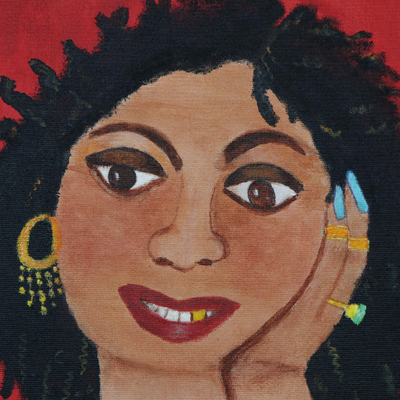 'Zeze, Wife of a Gold Miner' - Witty Naif Portrait from Brazil