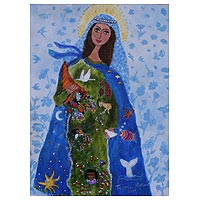 'Madonna of Charity' - Signed Acrylic Painting of Virgin of Charity