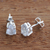 Rainbow moonstone stud earrings, 'Hint of Light' - Pear-Shaped Rainbow Moonstone Earrings (image 2b) thumbail