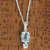 Blue and white topaz pendant necklace, 'Piece of the Sky' - Blue & White Topaz Sterling Silver Necklace from Brazil thumbail