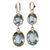 Gold-plated prasiolite dangle earrings, 'Brilliant Revelation' - 10 Carat Prasiolite Earrings