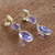 Gold-plated amethyst dangle earrings, 'Brilliant Revelation' - Ten Carat Amethyst Earrings (image 2b) thumbail
