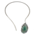 Agate collar necklace, 'Slice of Green' - Stainless Steel and Agate Collar Necklace