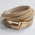 Gold-accented leather wrap bracelet, 'Summer Gold' - Golden Leather Wrap Bracelet (image 2c) thumbail
