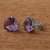 Amethyst stud earrings, 'Purple Pyramid' - Stud Earrings with Amethyst thumbail