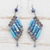 Recycled paper and sodalite dangle earrings, 'Eco Diamonds' - Sodalite and Recycled Paper Eco-Friendly Earrings (image 2b) thumbail