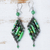 Recycled paper and quartz dangle earrings, 'Cool Diamonds' - Green Quartz and Recycled Paper Eco-Friendly Earrings thumbail
