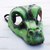 Leather mask, 'Alligator' (7 inch) - Handmade Green Alligator Leather Mask (7 Inch) thumbail
