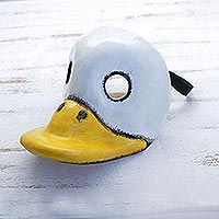 Leather mask, 'Duck' - Unique Leather Duck Mask for Wear or Display