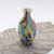 Handblown art glass vase, 'Curvy Carnival Confetti' - Unique Murano Inspired Glass Vase Handblown in Brazil thumbail