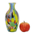Handblown art glass vase, 'Curvy Carnival Confetti' - Unique Murano Inspired Glass Vase Handblown in Brazil (image 2c) thumbail