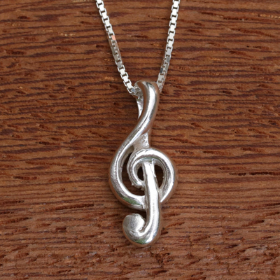Silver pendant necklace, On Pitch