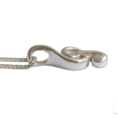 Silberne Halskette mit Anhänger - Silberne Halskette mit Violinschlüssel