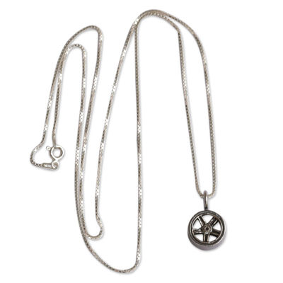 Silberne Herren-Halskette mit Anhänger - Herren-Halskette mit Kombinationsanhänger aus Silber aus Brasilien