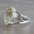 Lemon quartz solitaire wrap ring, 'Glimpse of Spring' - Wrap Style Ring with Lemon Quartz thumbail