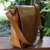 Men's leather messenger bag, 'Finesse in Caramel' - Men's Caramel Brown Leather Messenger Bag from Brazil