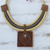 Ceramic pendant necklace, 'Tribal Labyrinth' - Hand Crafted Ceramic Artisan Necklace (image 2b) thumbail