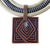 Ceramic pendant necklace, 'Tribal Labyrinth' - Hand Crafted Ceramic Artisan Necklace (image 2c) thumbail