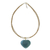 Quartz and golden grass pendant necklace, 'Whole Heart' - Golden Grass Necklace with Green Quartz (image 2a) thumbail