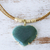 Quartz and golden grass pendant necklace, 'Whole Heart' - Golden Grass Necklace with Green Quartz (image 2b) thumbail