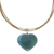 Quartz and golden grass pendant necklace, 'Whole Heart' - Golden Grass Necklace with Green Quartz (image 2e) thumbail