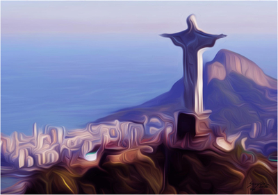 Giclee print on canvas, 'Christ the Redeemer' (29 inch) - Giclee Print on Canvas of an Iconic Rio de Janeiro Landscape
