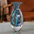 Handblown art glass vase, 'Curvy Carnival Color' - Collectible Handblown Murano Inspired Art Vase (image 2b) thumbail