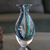 Handblown art glass vase, 'Curvy Carnival Color' - Collectible Handblown Murano Inspired Art Vase (image 2c) thumbail