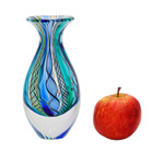 Handblown art glass vase, 'Colors of Rio' - Collectible Handblown Murano Inspired Art Vase