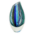 Handblown art glass vase, 'Carnival Color Fantasy' (9.5 inch) - Collectible Handblown Murano Inspired Art Vase (9.5 Inch)