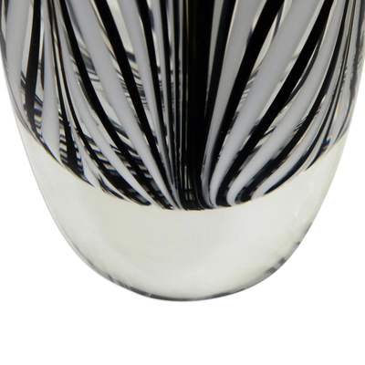 Handblown art glass vase, 'Slender Palm Leaves' - Collectible Handblown Murano Inspired Art Glass Vase