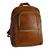 Leather backpack, 'Champion in Caramel and Beige' - Caramel and Beige Leather Padded Backpack from Brazil
