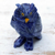 Sodalite and calcite sculpture, 'Amazon Flyer' - Handcrafted Sodalite Owl Sculpture from Brazil thumbail