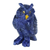 Sodalite and calcite sculpture, 'Amazon Flyer' - Handcrafted Sodalite Owl Sculpture from Brazil (image 2a) thumbail