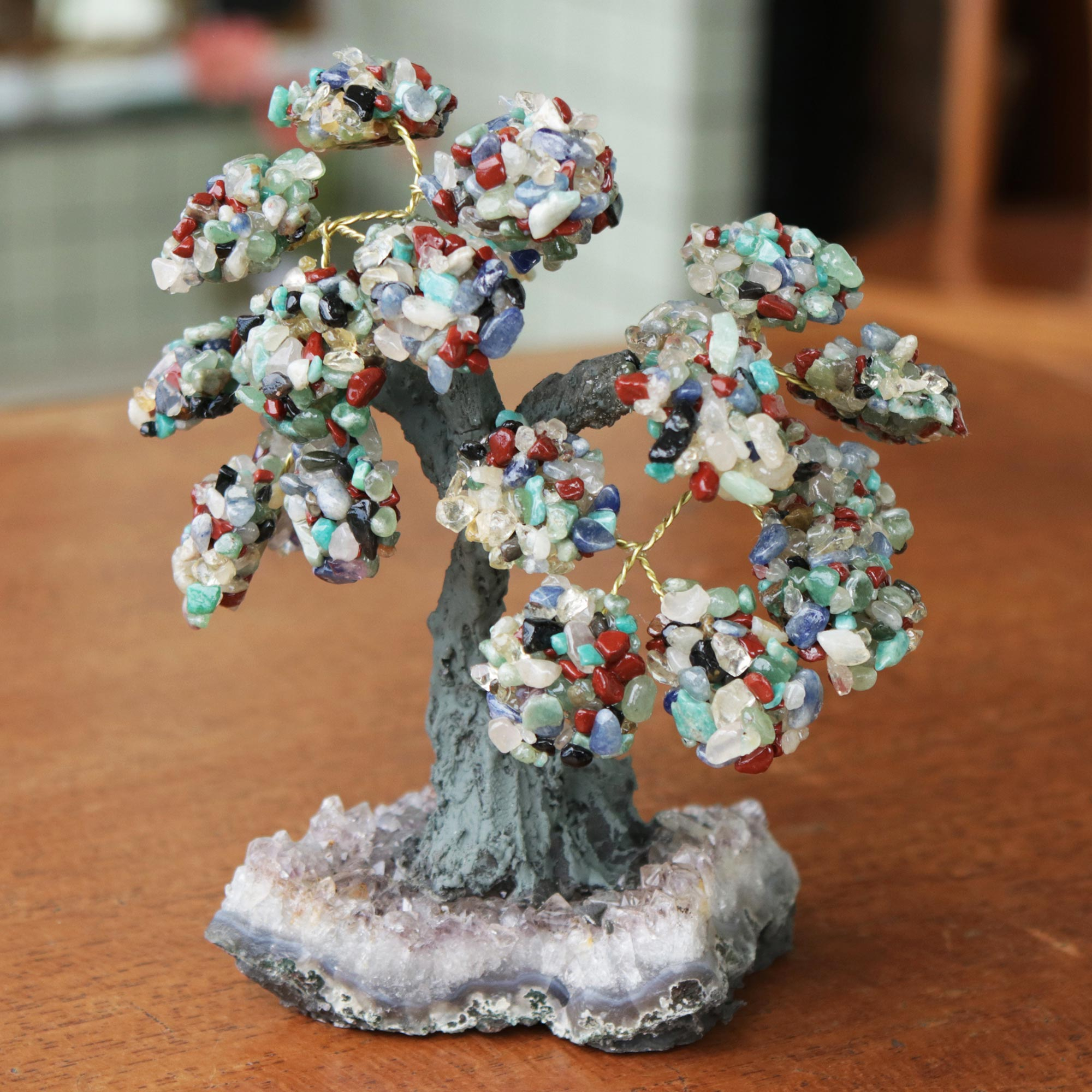 Colorful Multigemstone Brazilian Gemstone Tree Sculpture - Summer ...