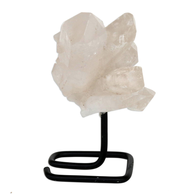 Escultura de cuarzo, 'Atracción de cristal' - Escultura de geoda de cuarzo de Brasil