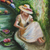 Diptychon 'Garten der Nymphen II' - Original impressionistische Gartenszene Diptychon in Öl auf Leinwand