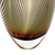 Handblown art glass vase, 'Curving Amber Palm Leaves' - Rounded Handblown Murano Inspired Amber Art Glass Vase