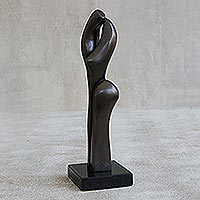 Bronze sculpture, 'Souls Entwined' (2021) - Bronze Sculpture of Souls Entwined Figures from Brazil