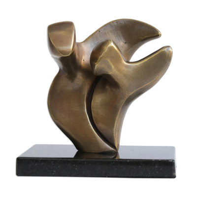 Bronze Sculpture of Flying Abstract Figure from Brazil