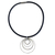 Silber- und Leder-Anhänger-Halskette, 'Modern Echo' - Moderne Halskette aus Leder und Sterling